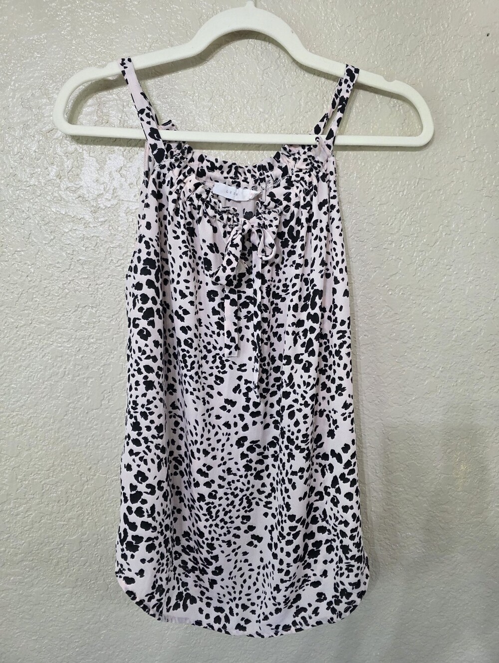 Lush Light Pink Leopard Print Spaghetti Strap Camisole